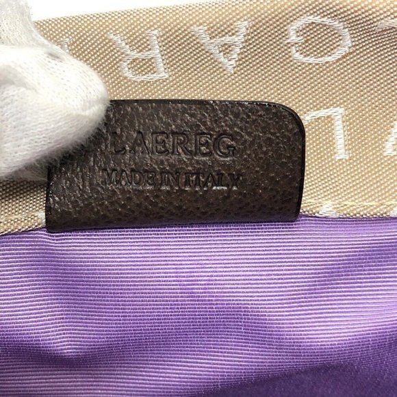 BVLGARI Logo mania Tote Bag Hand Bag Canvas/Leather Beige - Picture 10 of 10